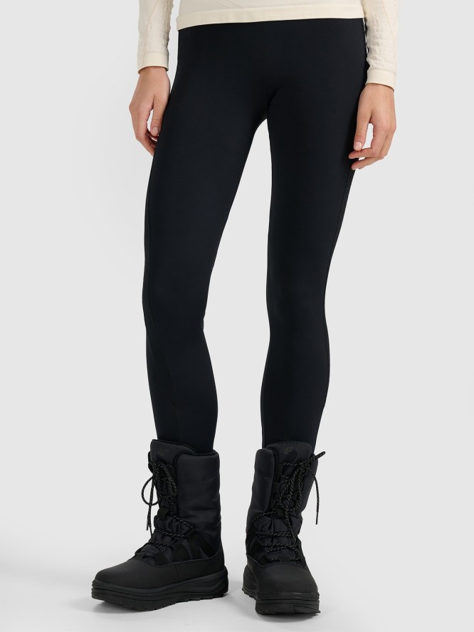 4F Legginsy dzianinowe damskie - czarne XS