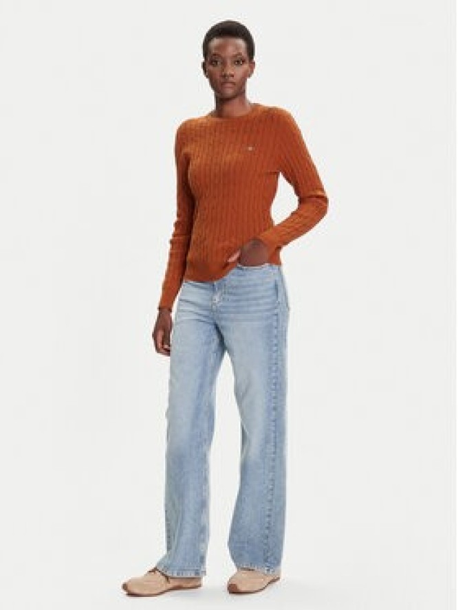 Gant Sweter 4800100 Brązowy Slim Fit