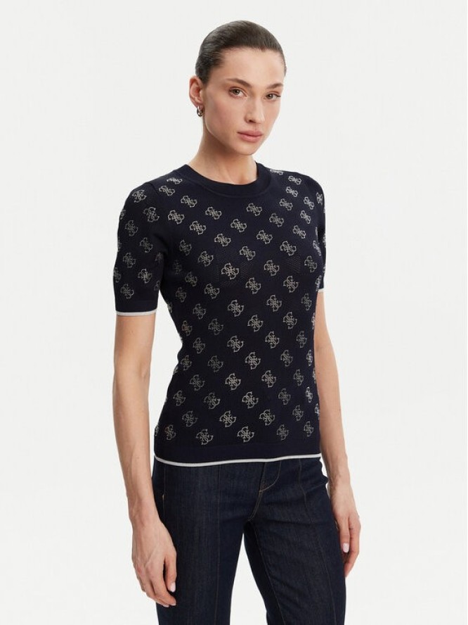 Guess Sweter W5GR20 Z3D60 Granatowy Regular Fit