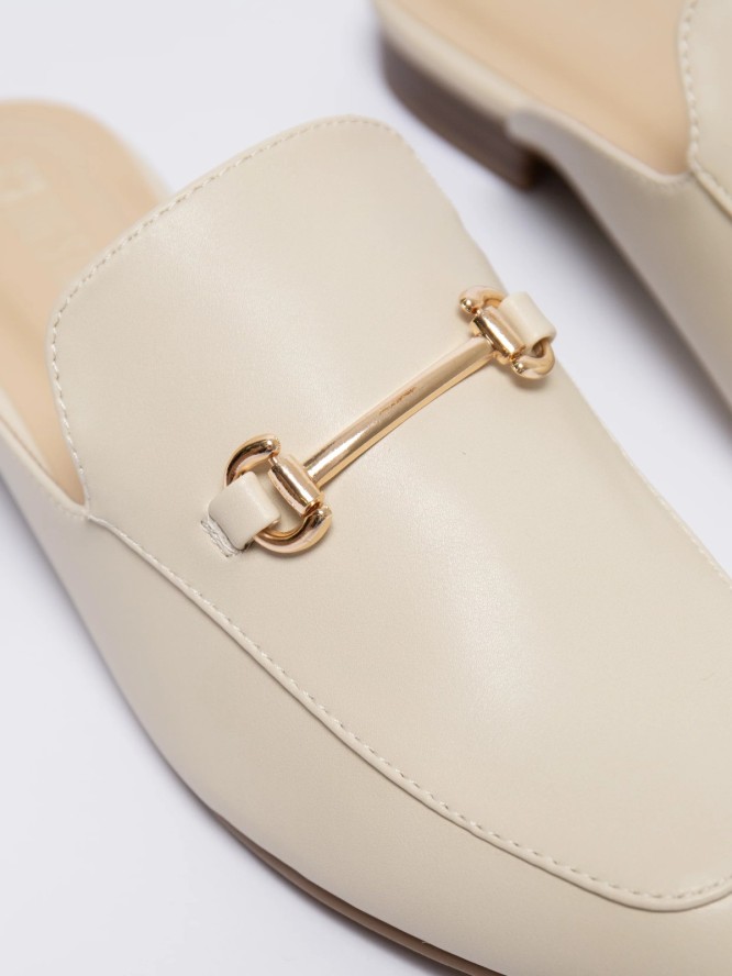 Klapki damskie eleganckie beżowe NN274A077 801