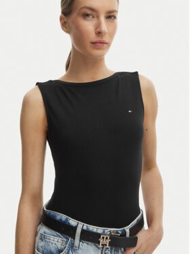 Tommy Hilfiger Top WW0WW47807 Czarny Slim Fit