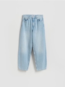 Jeansy barrel leg - niebieski