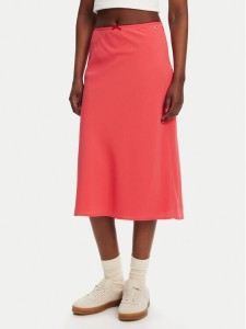 Tommy Jeans Spódnica midi Tjw Midi Aop Skirt DW0DW20272 Koralowy Regular Fit