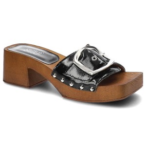 Czarne Klapki Simen Modne Buty Na Lato