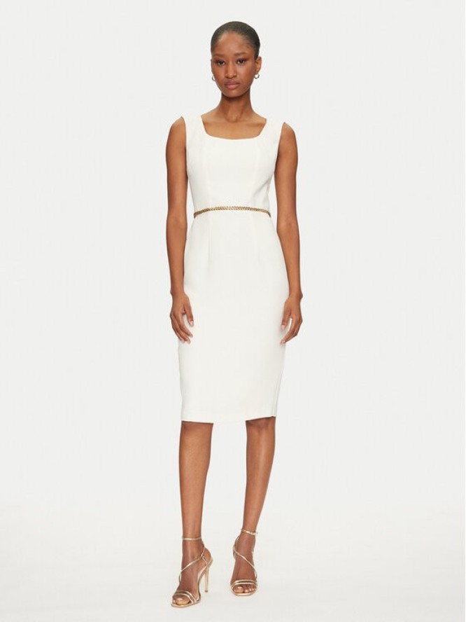 Marciano Guess Sukienka koktajlowa 5GGK12 7300A Écru Regular Fit