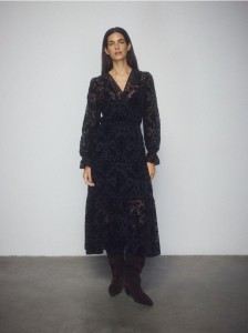 Wzorzysta sukienka maxi - czarny