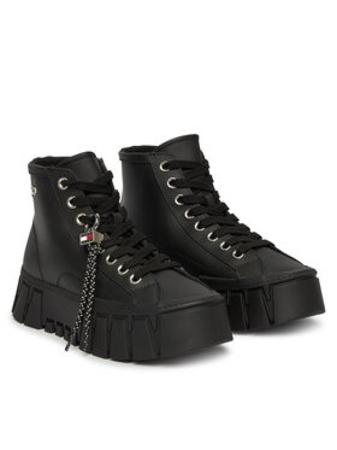 Tommy Jeans Sneakersy Tjw Platform Sneaker Leather Mc EN0EN03133 Czarny