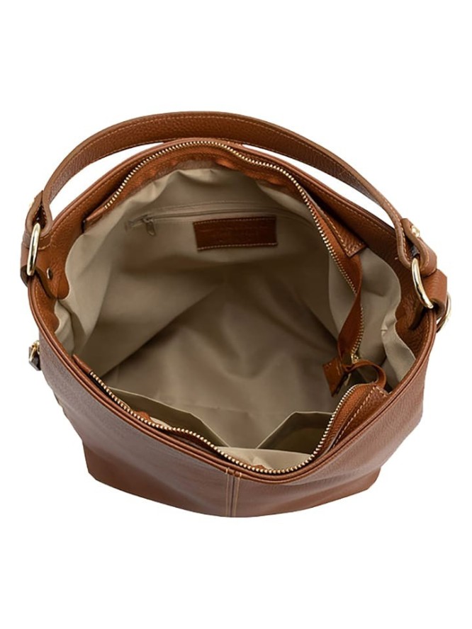 Lucca Baldi Skórzana torebka "Carrara" w kolorze jasnobrązowym - 36 x 28 x 12 cm rozmiar: onesize