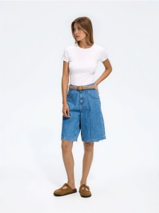 T-shirt slim fit z modalem - biały