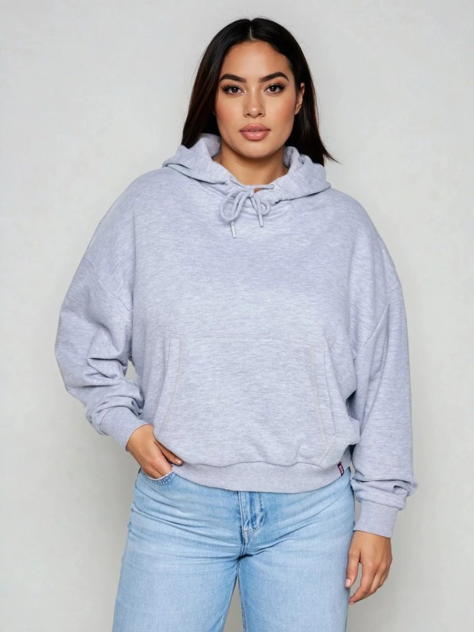 bluza damska z kapturem szara susana 901