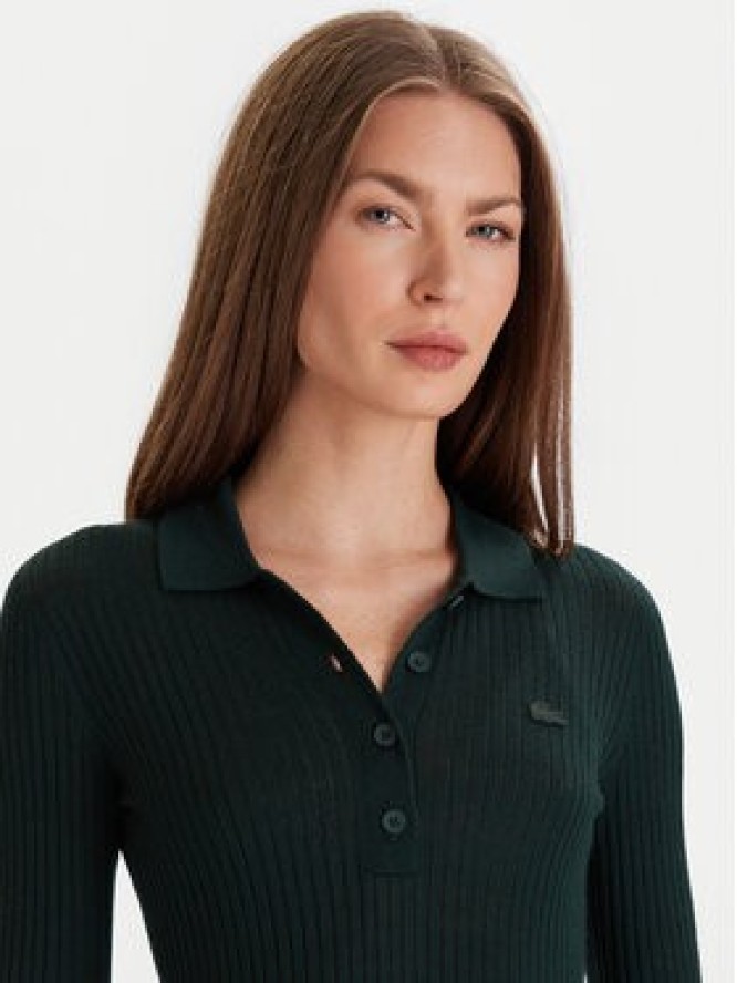 Lacoste Sweter AF4006 Zielony Slim Fit