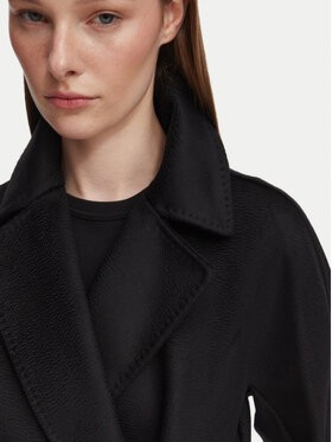 Weekend Max Mara Płaszcz wełniany Resina 2625016021 Czarny Regular Fit