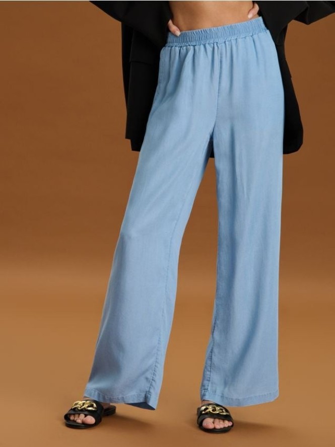 Spodnie wide leg - niebieski