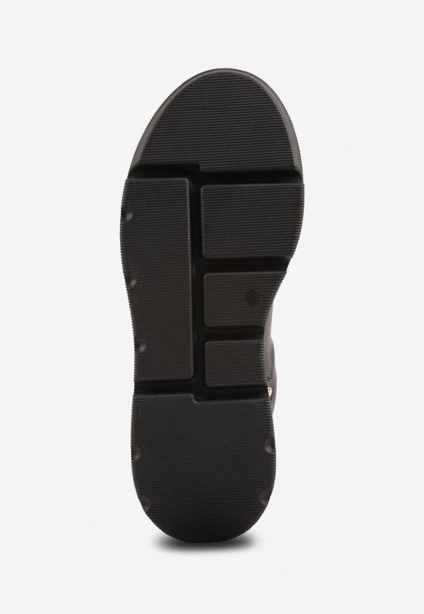 Czarne Sneakersy Vices na Grubej Podeszwie z Metaliczną Ozdobą Tatorelis