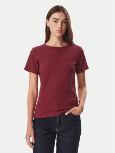HUGO T-Shirt Deloris 50512002 Czerwony ciemny Slim Fit