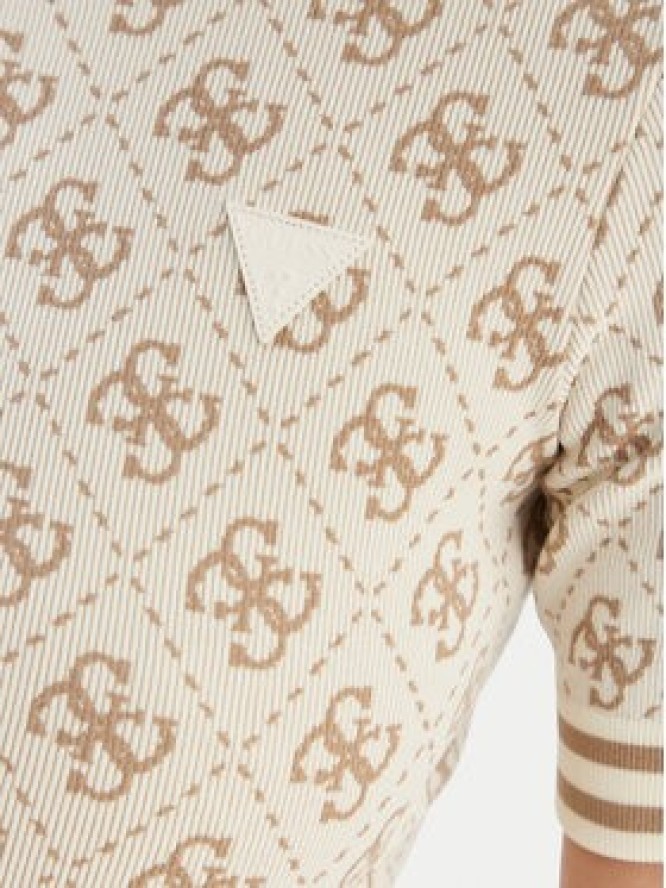 Guess T-Shirt V5BP07 K2000 Beżowy Slim Fit