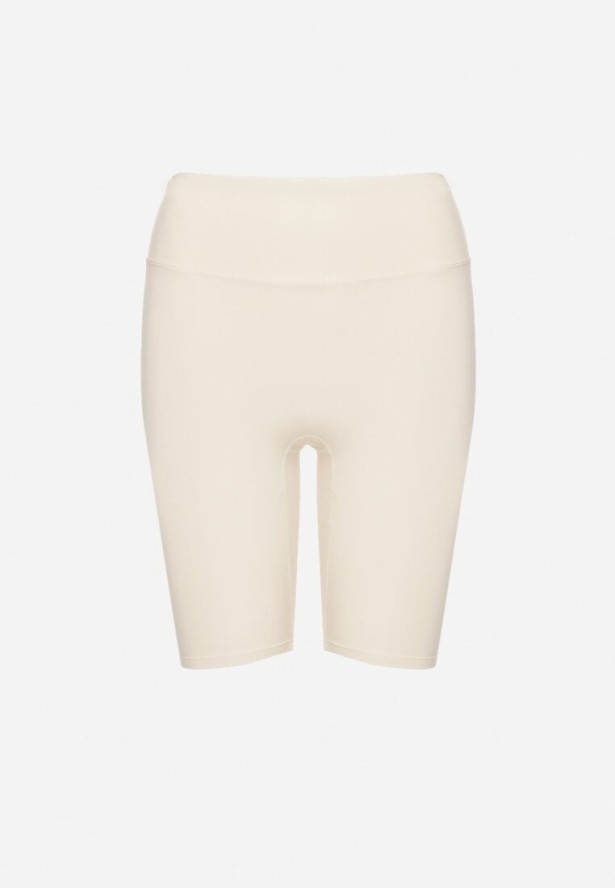 Beżowe Szorty Kolarki Elastyczne Ellisade