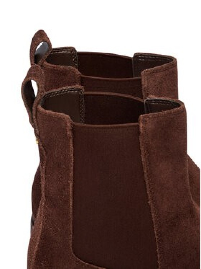 LAUREN RALPH LAUREN Sztyblety Allyson Suede Bootie 802974477004 Brązowy
