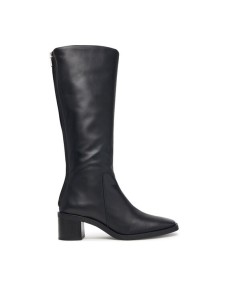Calvin Klein Kozaki Block Heel High Boot Zip Lth HW0HW03172 Czarny