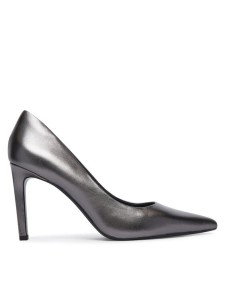 Calvin Klein Szpilki Ess Stiletto 90 Met Lth HW0HW03436 Szary ciemny