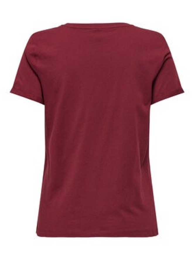 ONLY T-Shirt Kita 15244714 Bordowy Regular Fit