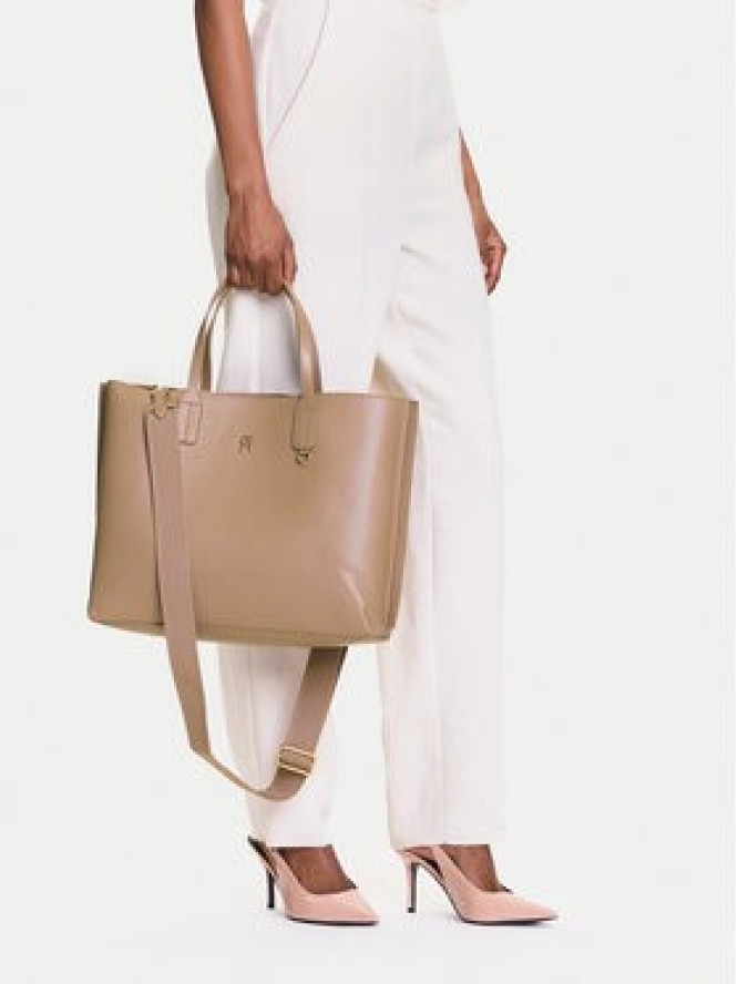 Tommy Hilfiger Torebka Th Distinct Satchel AW0AW17463 Beżowy