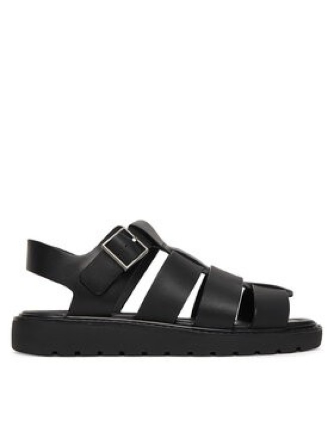 Calvin Klein Sandały Sq Molded Sndl Fisher Lth HW0HW02870 Czarny