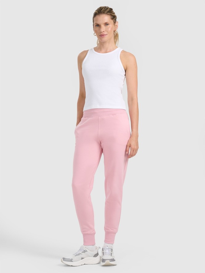 4F Spodnie dresowe joggery damskie - różowe L