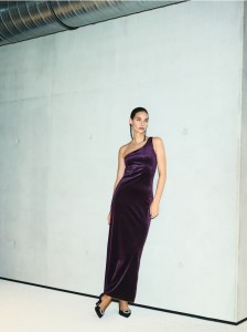 Sukienka na jedno ramię - ciemnofioletowy