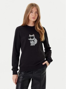 KARL LAGERFELD Bluza A3W20066 Czarny Regular Fit