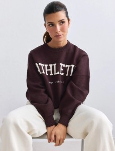 Damska bluza dzianinowa Athletic Knit czekoladowa