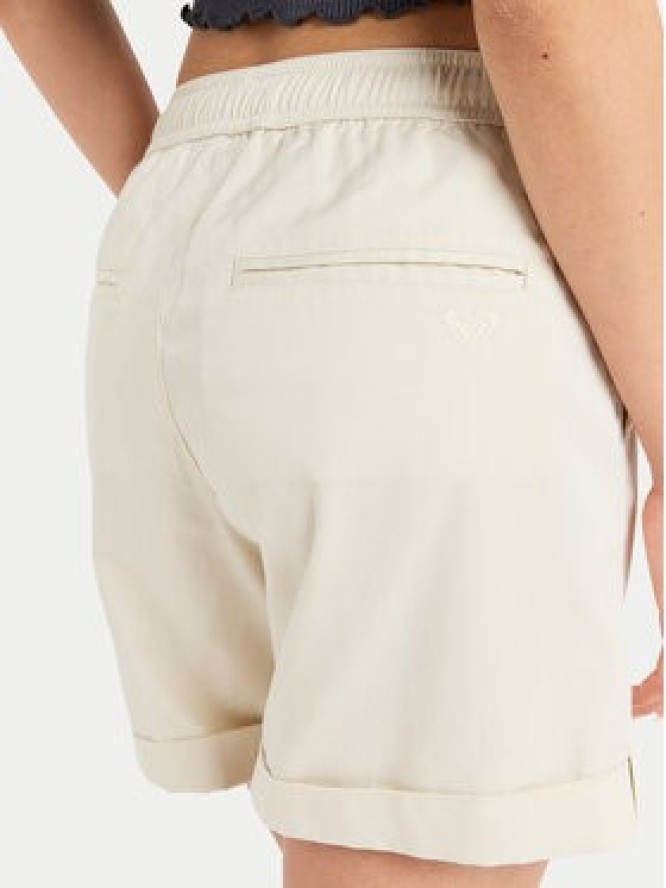 Roxy Szorty materiałowe Sweetest Day ERJNS03588 Écru Regular Fit