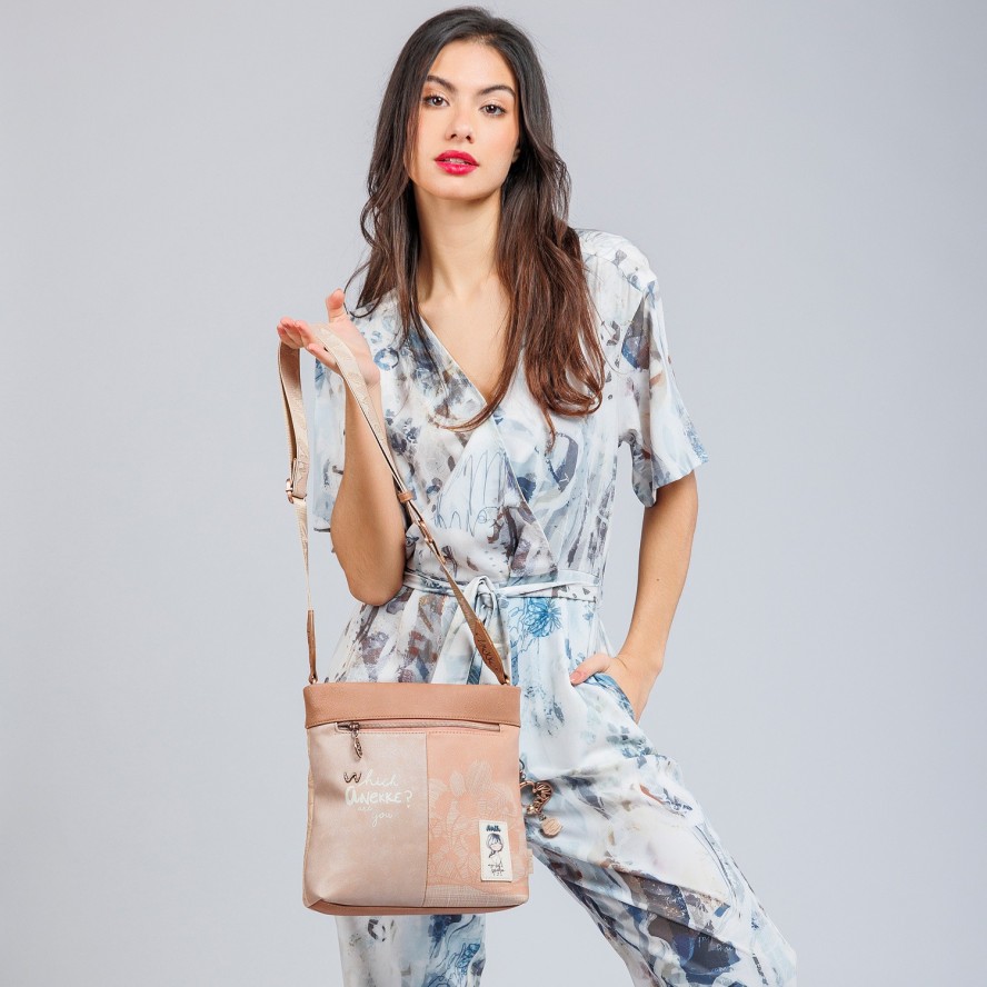 Beżowa Elegancka Damska Torebka Anekke