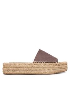 Calvin Klein Espadryle Flatf Espa Mule Nub Mg HW0HW02890 Brązowy