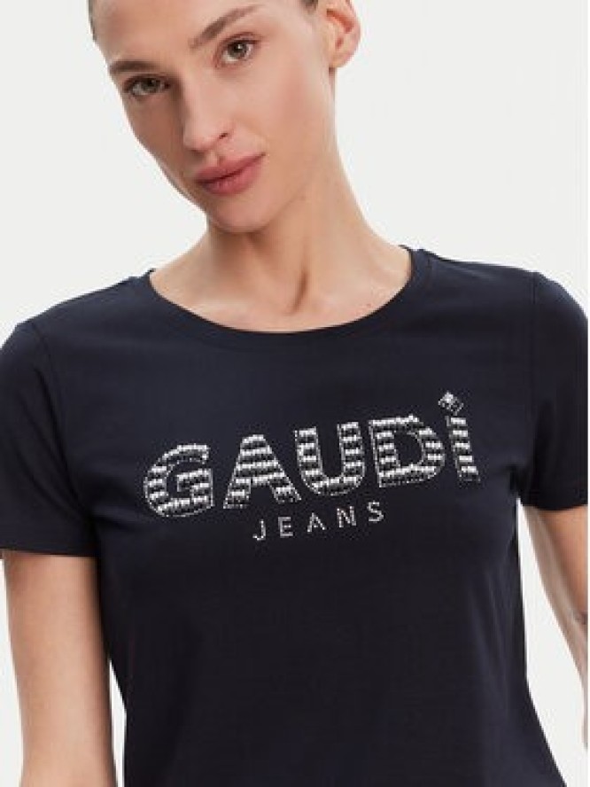 Gaudi T-Shirt 511BD64021 Granatowy Regular Fit