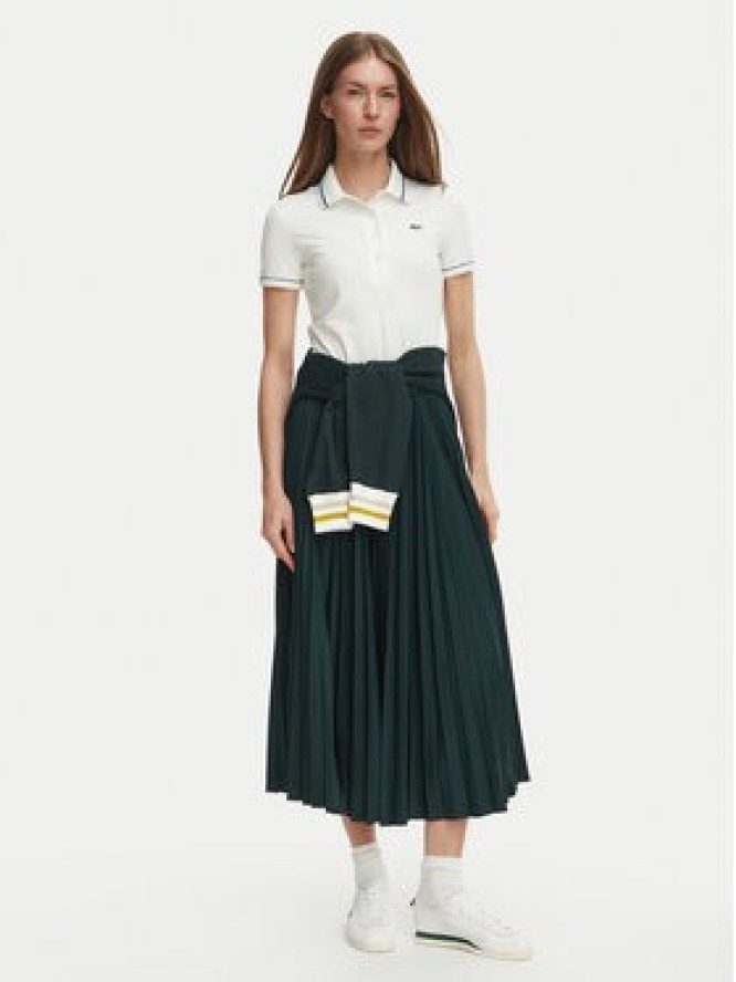 Lacoste Spódnica plisowana JF1402 Zielony ciemny Regular Fit