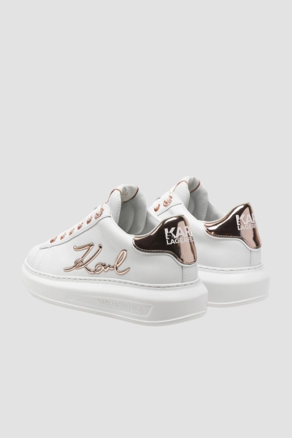 KARL LAGERFELD Białe sneakersy damskie KAPRI Signia, Rozmiar 37