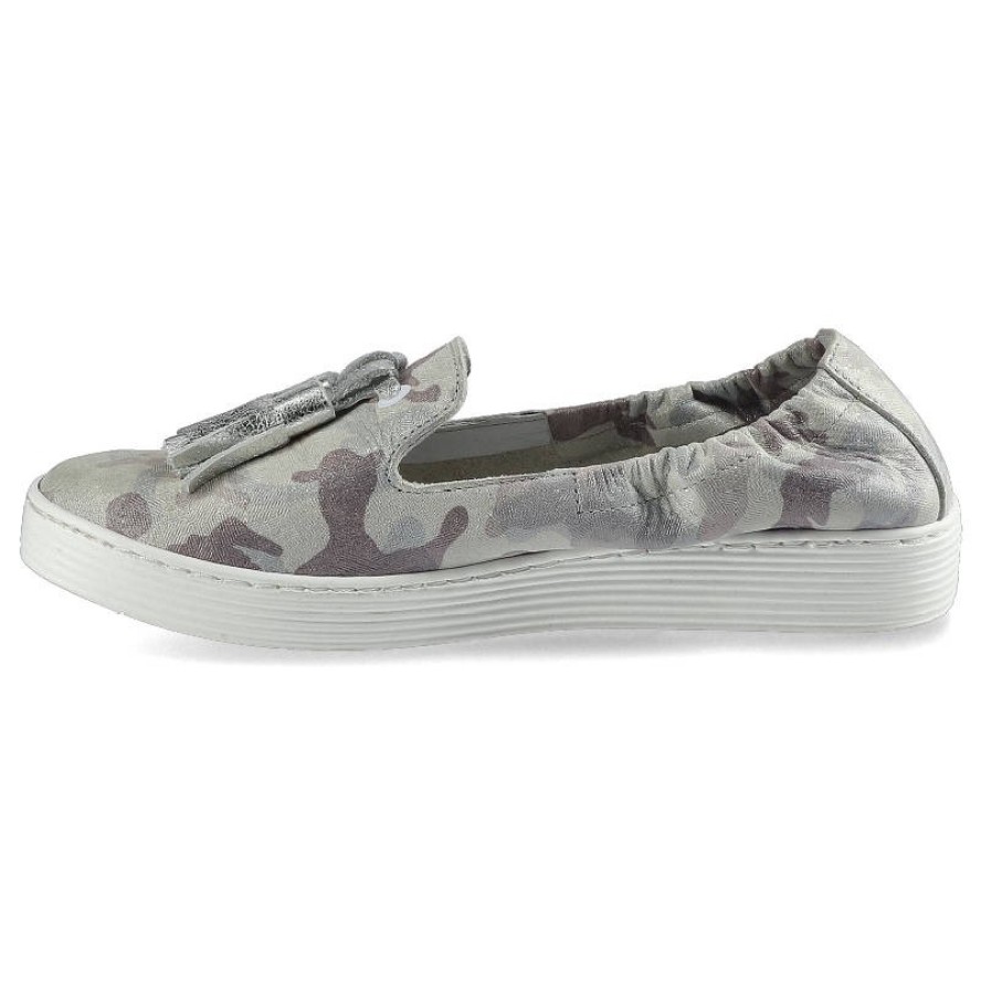 Srebrne Espadryle Lemar Damskie Stylowe Obuwie