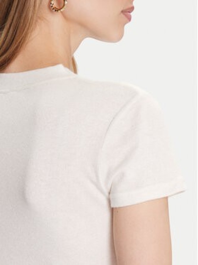 Guess T-Shirt W5BP07 KCGM2 Écru Slim Fit