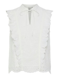 YAS Bluzka Luma 26036259 Biały Regular Fit