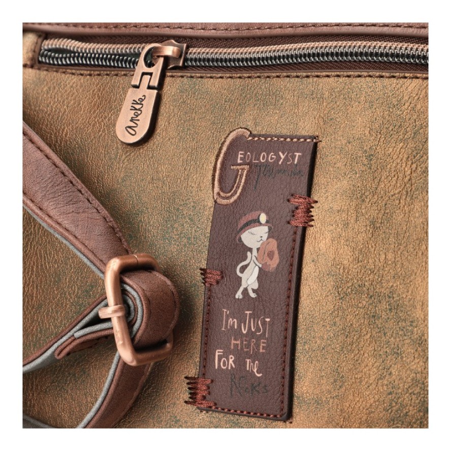 Brązowa Torebka Anekke Modna Listonoszka Damska Z Laleczką