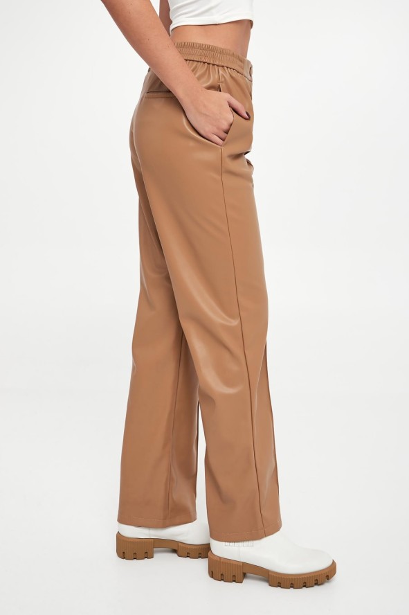 Spodnie damskie z imitacji skóry TWINSET