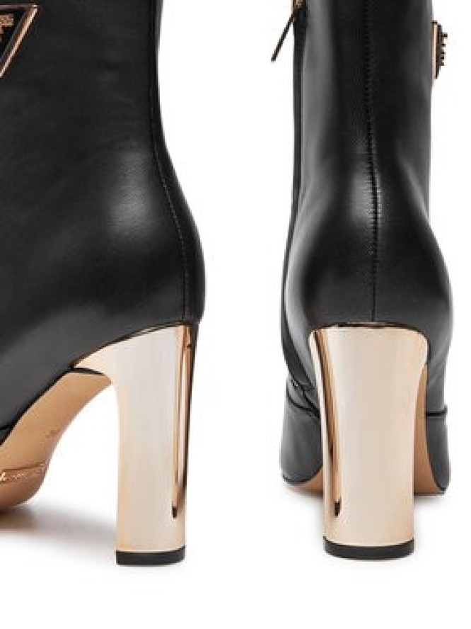 Guess Botki Caitte FLDCAT LEA10 Czarny