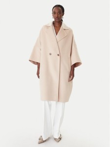 Marella Płaszcz wełniany Teca 2613011011 Beżowy Relaxed Fit