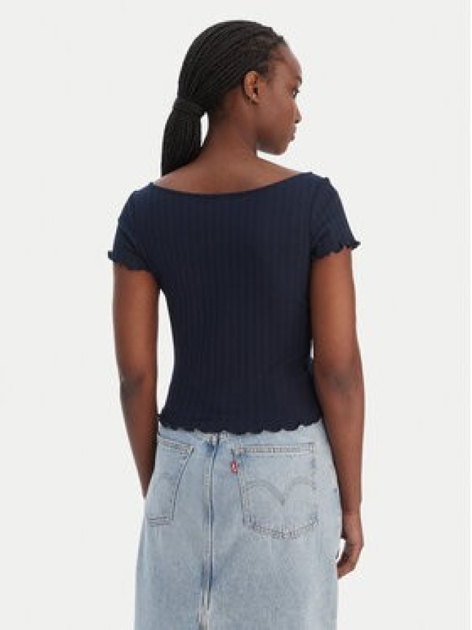 Tommy Jeans T-Shirt Lettuce Edge DW0DW22460 Granatowy Slim Fit