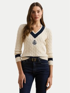 LAUREN RALPH LAUREN Sweter 200957479001 Beżowy Regular Fit