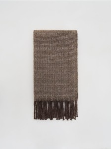 Szalik z frędzlami - brązowy