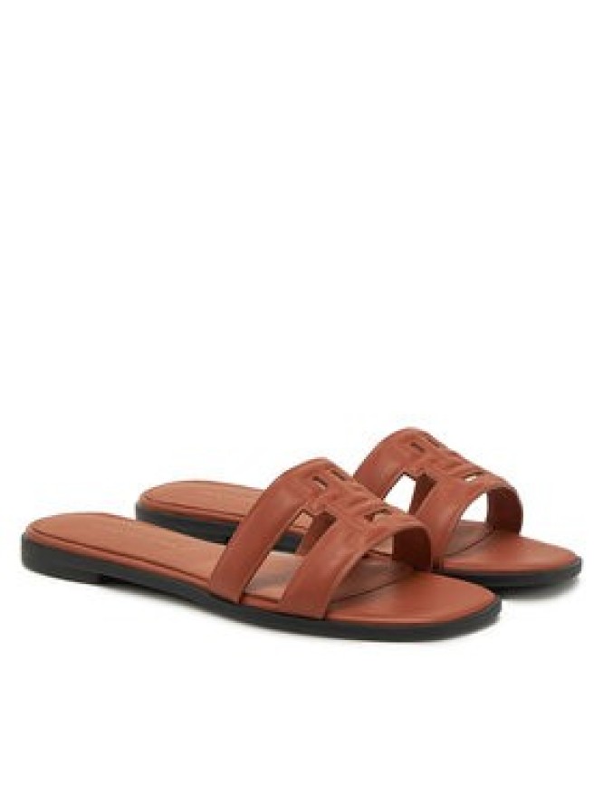 Tommy Hilfiger Klapki Th Logo Strap Mule FW0FW08671 Brązowy