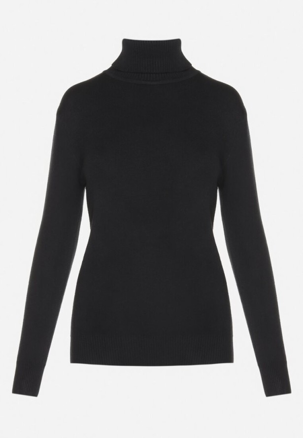 Czarny Golf z Wełną o Klasycznym Fasonie Zozilya