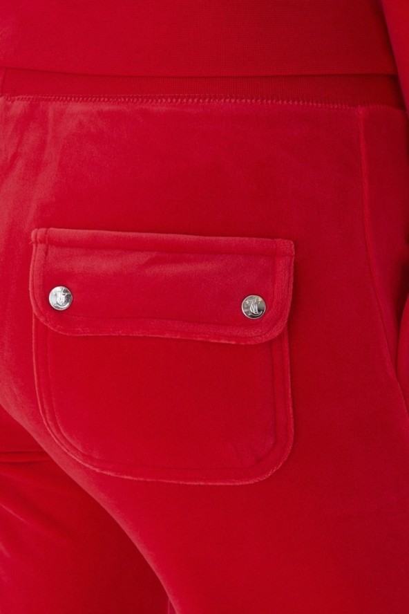 JUICY COUTURE Czerwone spodnie dresowe damskie Layla Low Rise Pocket, Rozmiar XS